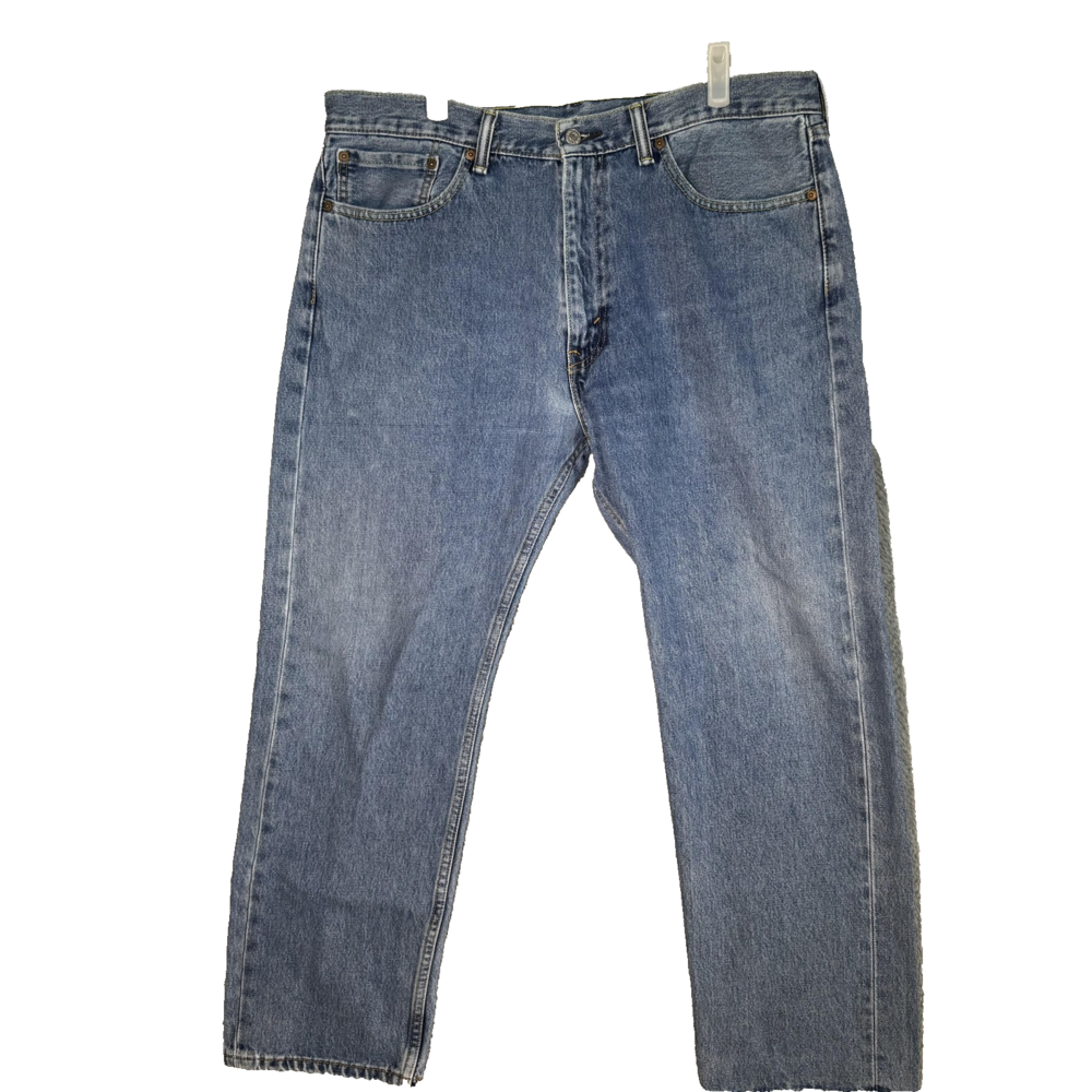 Levi's 505 Jeans Mens 38x30 Blue Medium Wash Straight Leg Denim Zip Fly